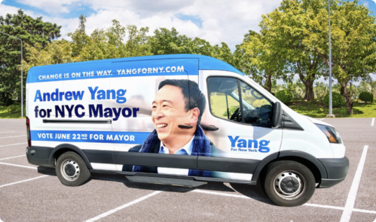 Bus Wrap Andrew Yang