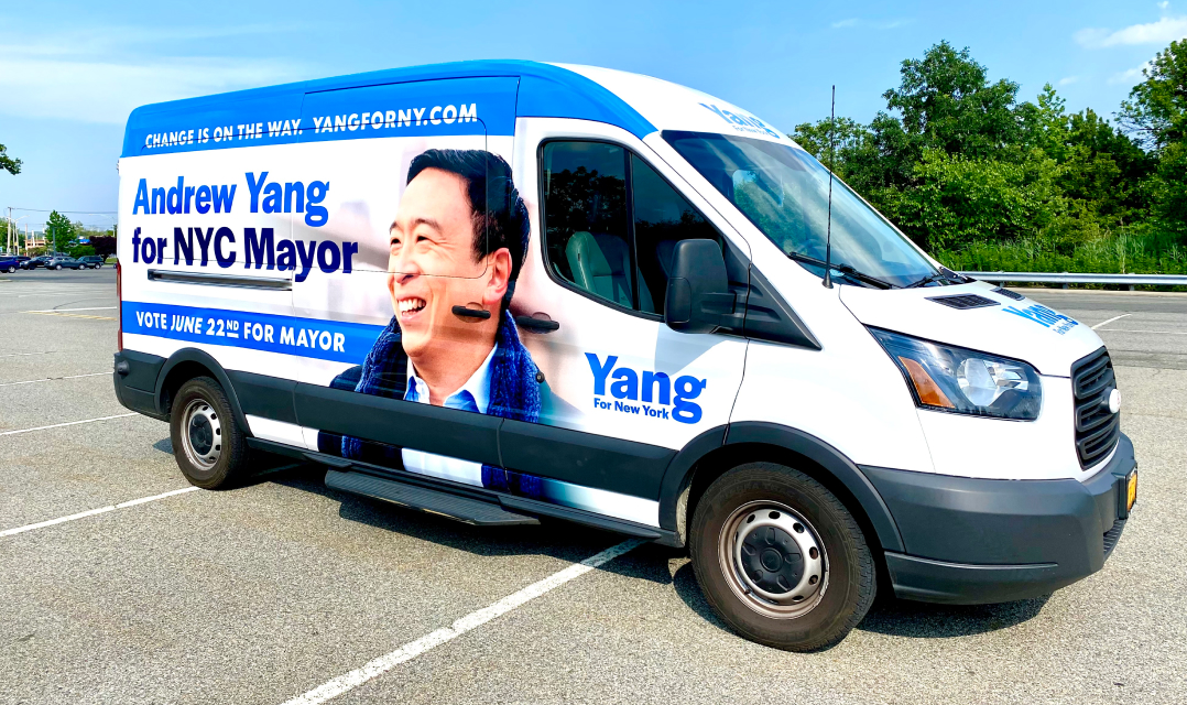 Bus Wrap Andrew Yang